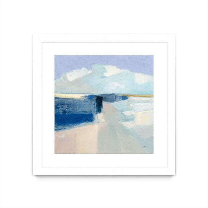 \"Sand And Sky\" Matted and Framed White 30x30 Wall Art