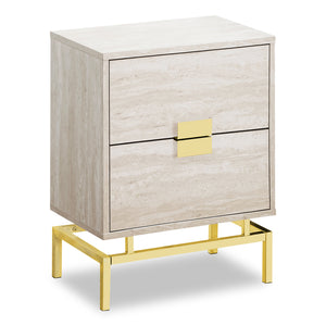 Hanna Beige Marble Accent Table