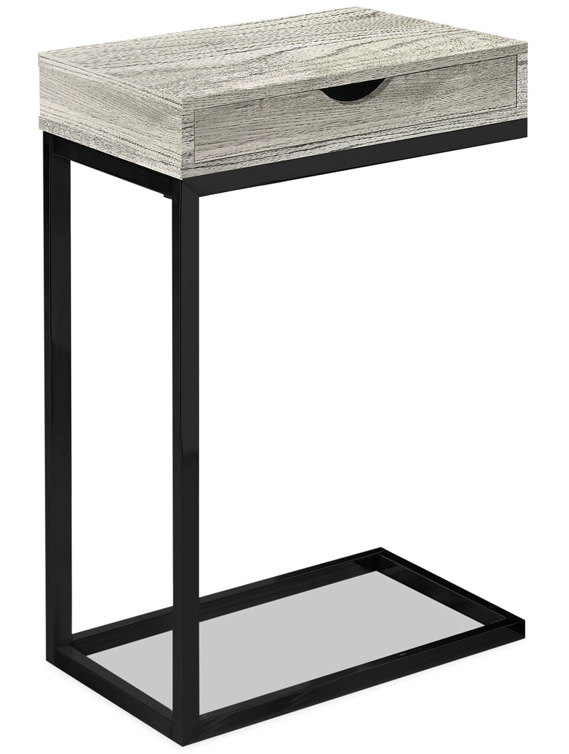 Harper Reclaimed Wood-Look Chairside Table with Drawer - Grey