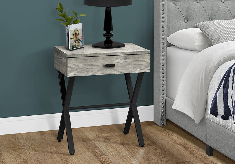 Harper 18.25\" Accent Table with Drawer - Grey Reclaimed Wood-Look