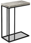Harper 10.3\" Modern Chairside Table - Grey with Black Metal Legs