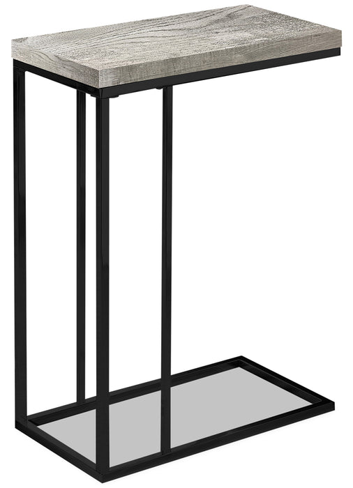 Harper 10.3\" Modern Chairside Table - Grey with Black Metal Legs