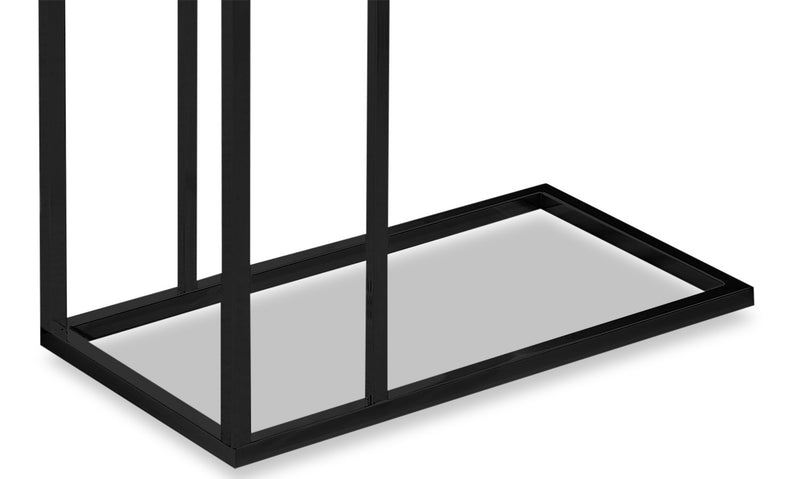 Harper 10.3\" Modern Chairside Table - Grey with Black Metal Legs
