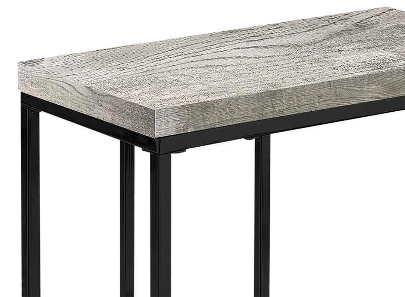 Harper 10.3\" Modern Chairside Table - Grey with Black Metal Legs