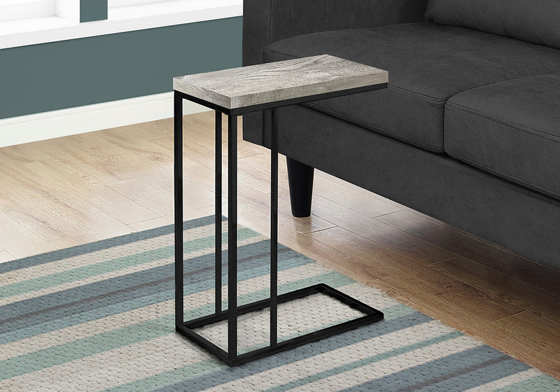 Harper 10.3\" Modern Chairside Table - Grey with Black Metal Legs