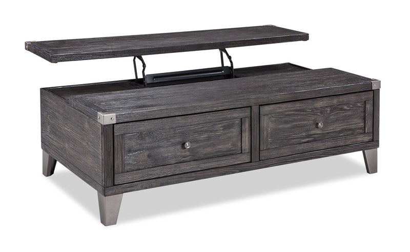 Hilla Coffee Table - Dark Brown - Traditional, Rustic style Coffee Table Solid Hardwoods, Acacia