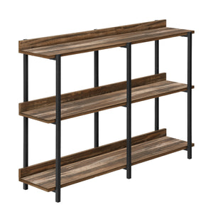 Brown Reclaimed Wood-Look and Black Console Table