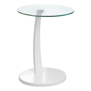 White Bentwood with Tempered Glass Accent Table