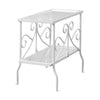 White Metal with Tempered Glass Accent Table