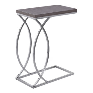 Grey with Chrome Metal Accent Table