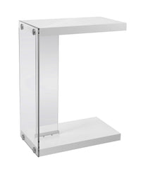 Glossy White with Tempered Glass Accent Table