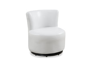 Swivel White Leather-Look Kids Chair
