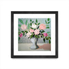 \"Spring Florals 1\" Matted and Framed Black 30x30 Wall Art