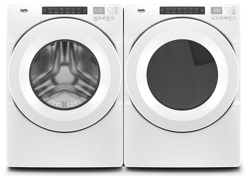 Inglis 5.0 Cu. Ft. Closet-Depth Front-Load Washer and 7.4 Cu. Ft. Electric Dryer with Intuitive Touch Controls