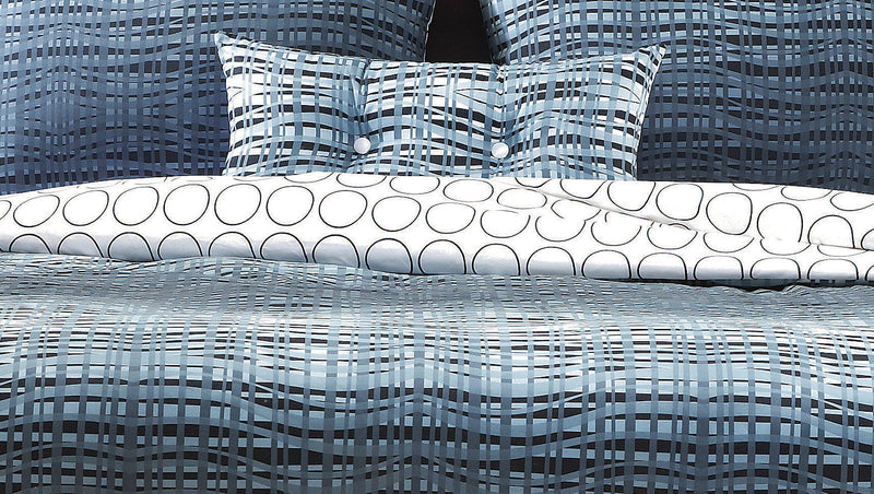 Interweave Reversible 4 Piece Full Duvet Cover Set