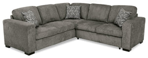 Izzy 2-Piece Chenille Sectional with Right-Facing Sleeper Sofa - Pewter | Sofa sectionnel Izzy 2 pièces en chenille avec lit de droite - étain | IZZPW2SR