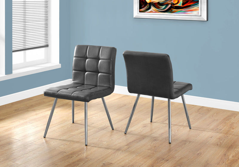 2pcs Grey Leatherlook Chrome Dining Chair The Brick