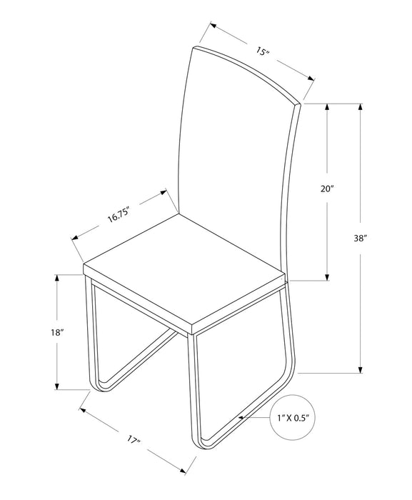 2pcs Black Leather-look Black Dining Chair