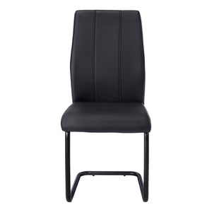 2pcs Black Leather-look Metal Dining Chair