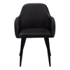 Set Of 2 Black Leather-look Black Metal Dining Chair