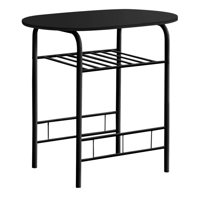 3pcs Black Top Black Metal Dining Set
