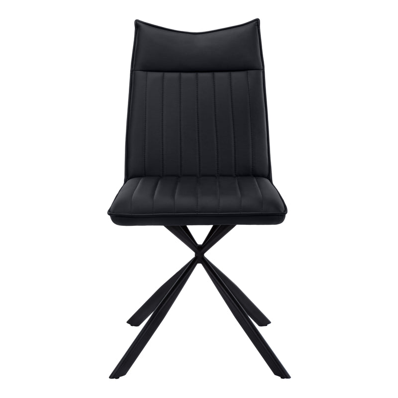 Set Of 2 Black Leatherlook Black Metal Dining Chair The Brick