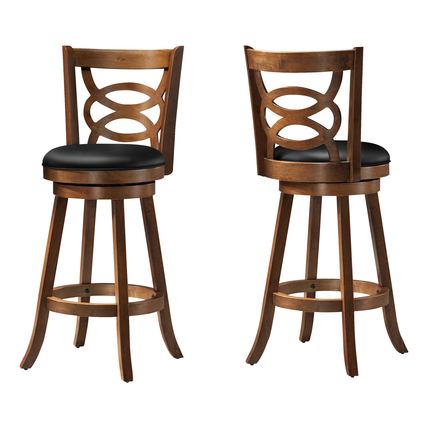 Solid medium oak windsor back swivel on sale height bar stool