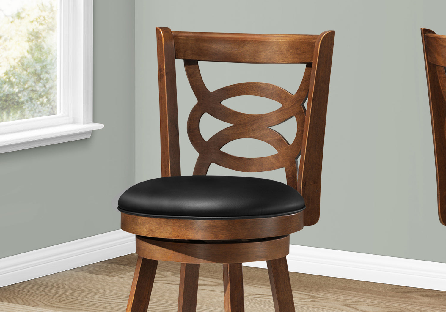 Swivel Oak Counter Height Bar Stool Set of 2