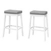 White Grey Leather-Look Silver Bar Stool - Set of 2