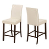 2pcs Ivory Leather-look Counter Height Dining Chair