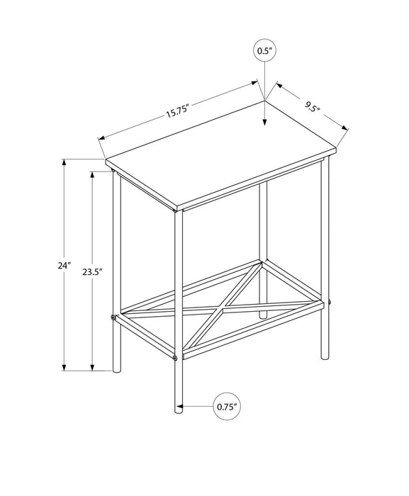 White Narrow Metal Side Table - The Brick
