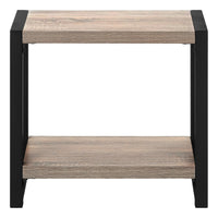 Taupe Black Metal 2-Tier Narrow Accent Table