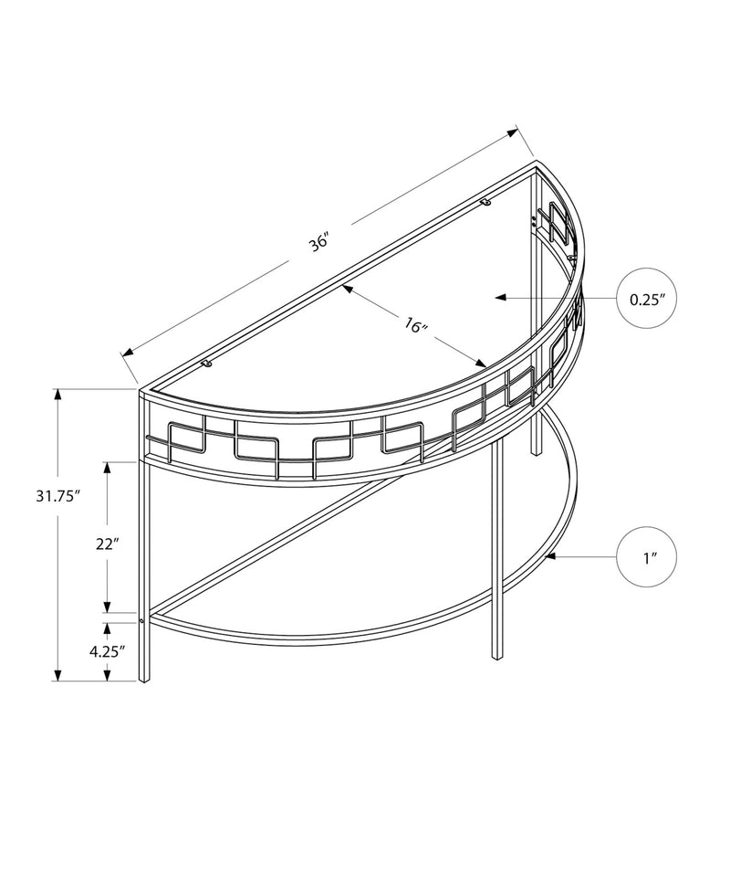 White Metal Hall Console Accent Table The Brick