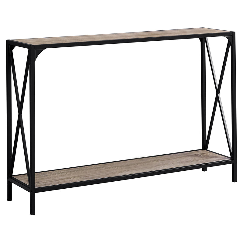Dark Taupe Woodlook Black Metal Console Table The Brick