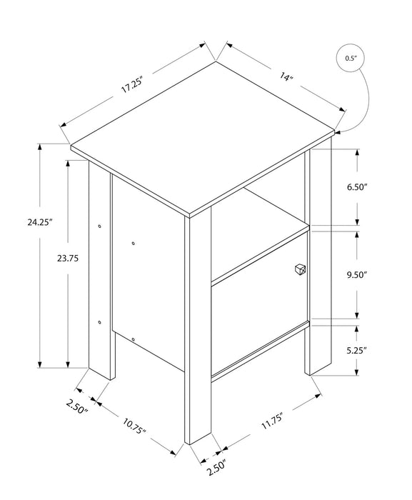 Dark Taupe Side Table Nightstand