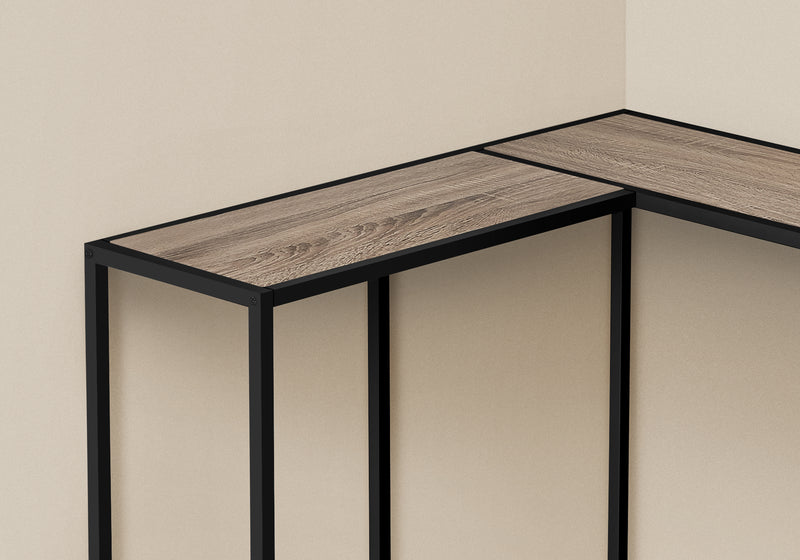Dark Taupe Wood-look Black Console Table
