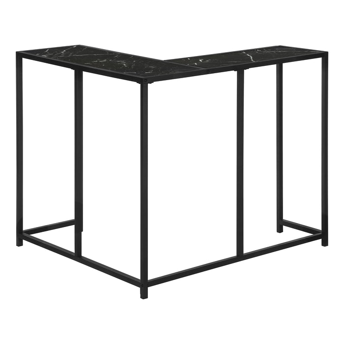 Black Marble-look Black Console Table