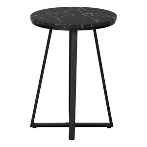 Black Marble Black Metal Accent Table
