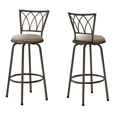 2pcs Swivel Dark Coffee Metal Barstool