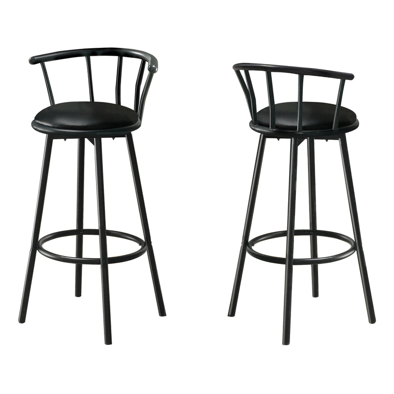 Swivel Black Metal Bar Stool Set of 2 The Brick