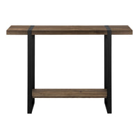 Brown Reclaimed Wood-look Black Accent Table