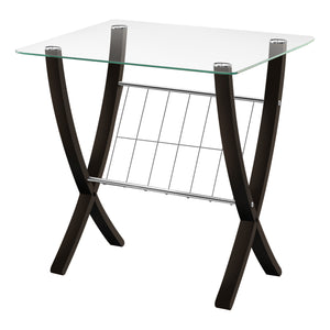 Espresso Bentwood with Tempered Glass Accent Table