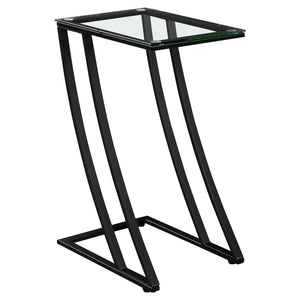 Black Metal with Tempered Glass Accent Table
