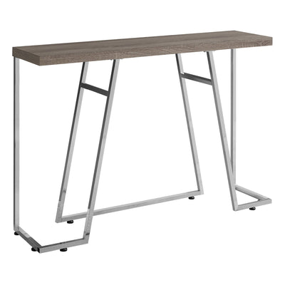 Dark Taupe Chrome Metal Accent Table