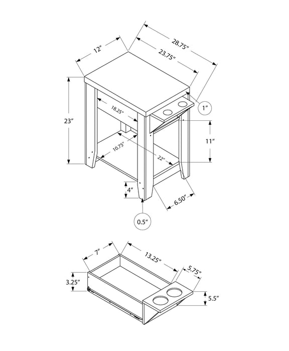 Espresso With a Glass Holder Accent Table