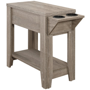 Dark Taupe with A Glass Holder Accent Table