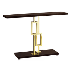 Espresso Gold Metal Accent Table