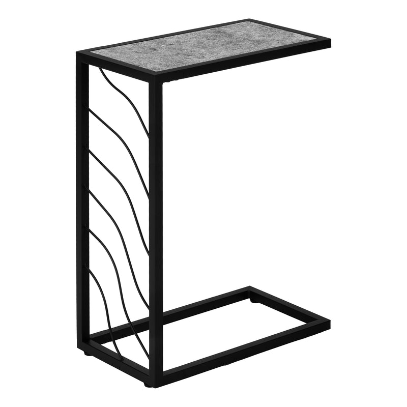 Grey Stonelook Black Metal Accent Table The Brick