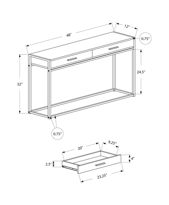 Dark Taupe Black Hall Console Accent Table