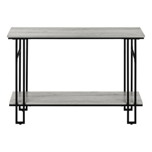Grey Wood-look Black Metal Console Table